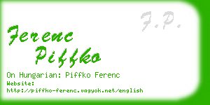 ferenc piffko business card